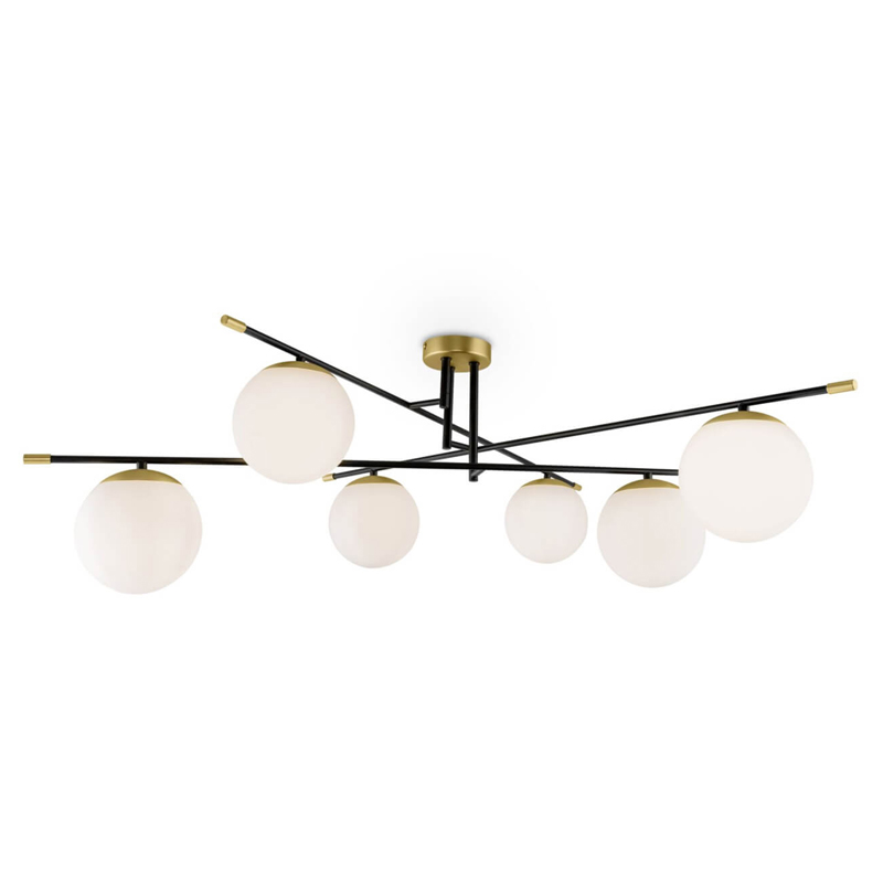 Потолочный светильник Spike Balls Hanging Lamp Белый Золотой Черный Потолочный светильник Spike Balls Hanging Lamp Белый Золотой Черный в Челябинске | Loft Concept