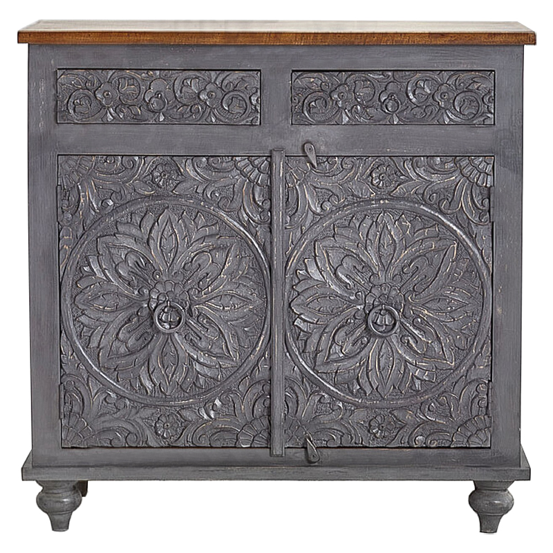 Комод Indian Antique White Furniture Chest of Drawers Kara серый Серый Коричневый Комод Indian Antique White Furniture Chest of Drawers Kara серый Серый Коричневый в Челябинске | Loft Concept