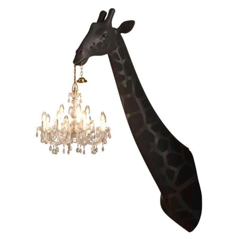 Бра черный жираф Black Giraffe Wall Lamp Sconce Chandalier Черный в Челябинске | Loft Concept 