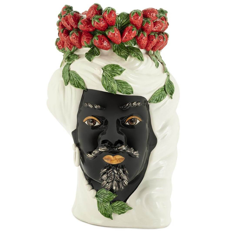 Ваза VASE STRAWBERRIES HEAD MAN BIG White Красный Белый Ваза VASE STRAWBERRIES HEAD MAN BIG White Красный Белый в Челябинске | Loft Concept
