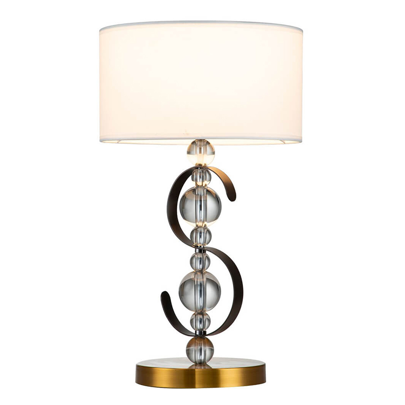 Настольная лампа с Абажуром Annelies Table Lamp Золотой Черный Белый Настольная лампа с Абажуром Annelies Table Lamp Золотой Черный Белый в Челябинске | Loft Concept