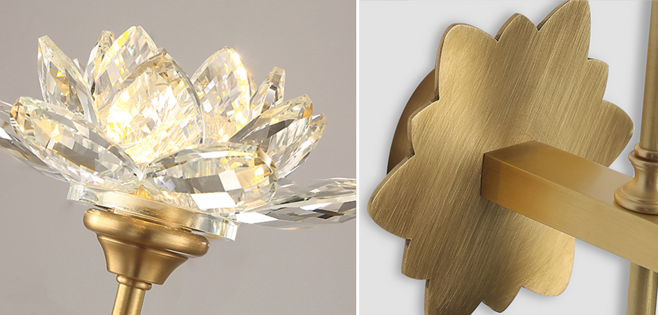 Бра Хрустальный Цветок Лотоса Lotus flower Wall Clear Glass D Бра Хрустальный Цветок Лотоса Lotus flower Wall Clear Glass D - Loft-Concept в Челябинске