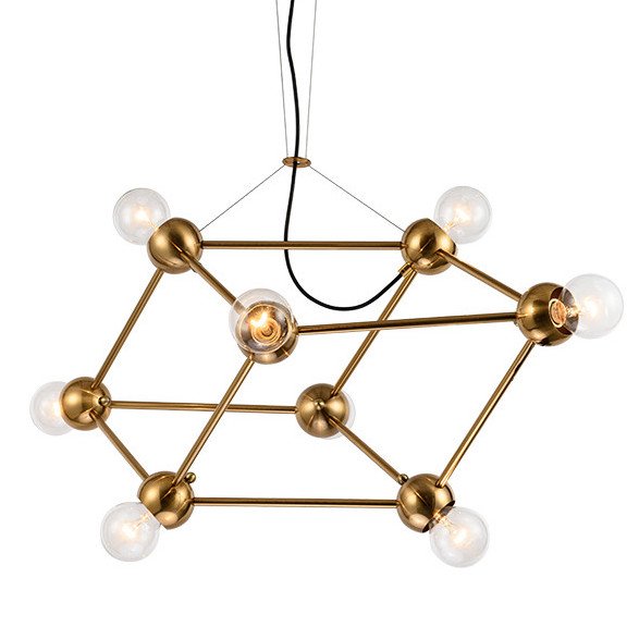 Люстра Molecule Gold Chandelier Золотой Люстра Molecule Gold Chandelier Золотой в Челябинске | Loft Concept