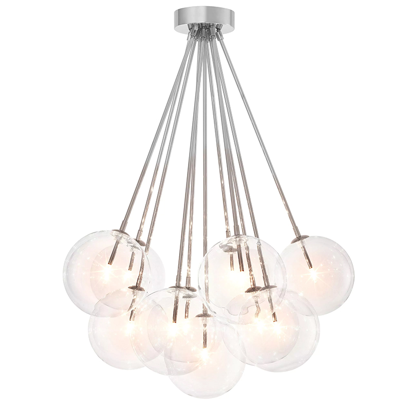 Люстра Eichholtz Ceiling Lamp Molecule Nickel Никель Прозрачное Стекло Люстра Eichholtz Ceiling Lamp Molecule Nickel Никель Прозрачное Стекло в Челябинске | Loft Concept