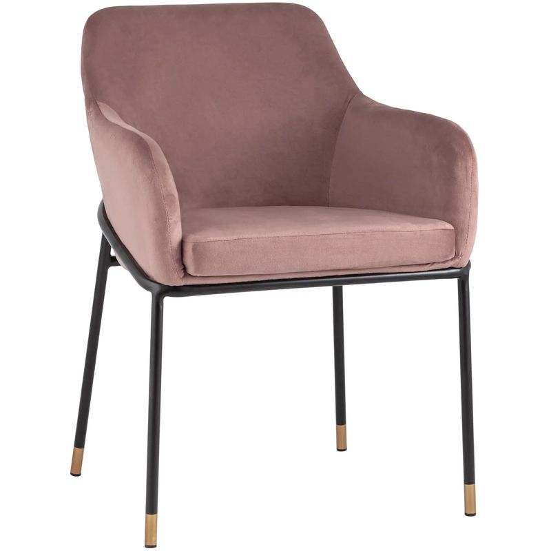 Стул Sandra Chair Пыльно-Розовый Велюр Розовый пастельный Черный Стул Sandra Chair Пыльно-Розовый Велюр Розовый пастельный Черный в Челябинске | Loft Concept