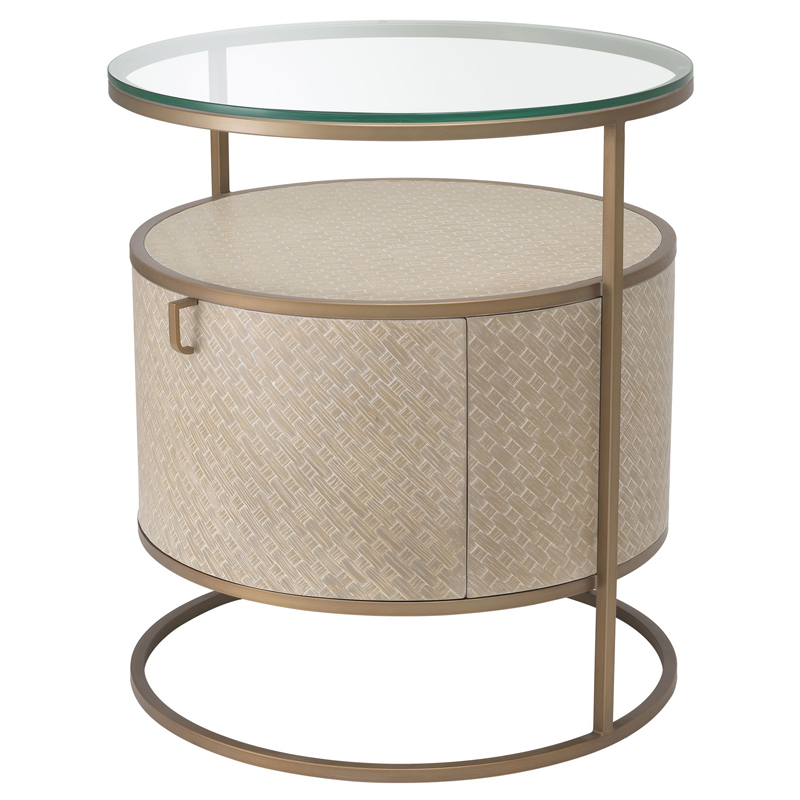 Приставной стол Eichholtz Bedside Table Napa Valley oak Матовая латунь Бежевый Прозрачный Приставной стол Eichholtz Bedside Table Napa Valley oak Матовая латунь Бежевый Прозрачный в Челябинске | Loft Concept