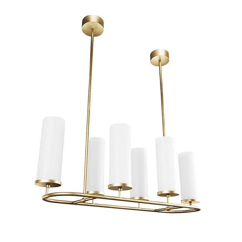Люстра Дизайнерская Candle Holder 6 ламп Латунь Белый Люстра Дизайнерская Candle Holder 6 ламп Латунь Белый в Челябинске | Loft Concept