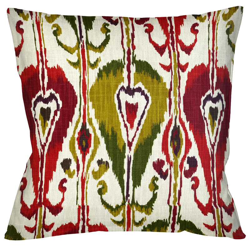 Декоративная подушка Ikat Pattern Красно-белая Мульти Декоративная подушка Ikat Pattern Красно-белая Мульти в Челябинске | Loft Concept