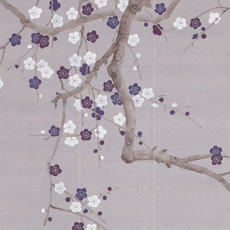 Обои ручная роспись Plum Blossom Lavender on Rich Mauve India tea paper Обои ручная роспись Plum Blossom Lavender on Rich Mauve India tea paper в Челябинске | Loft Concept