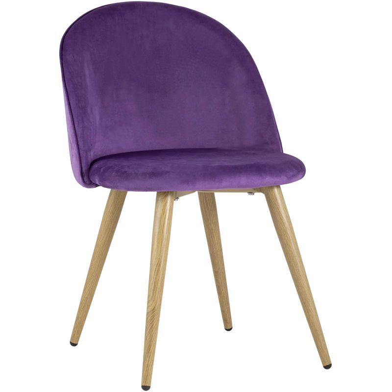 Стул Miruna Chair Спинка Ромбы Лиловый Велюр Лиловый Древесина в Челябинске | Loft Concept 