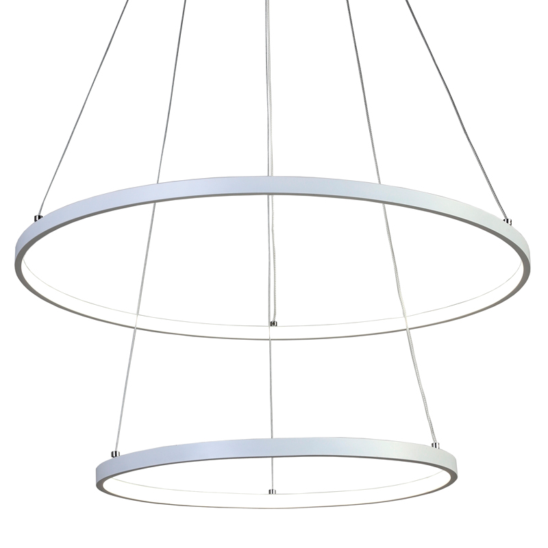 Люстра Ring Horizontal Double white 60+40 Белый Люстра Ring Horizontal Double white 60+40 Белый в Челябинске | Loft Concept