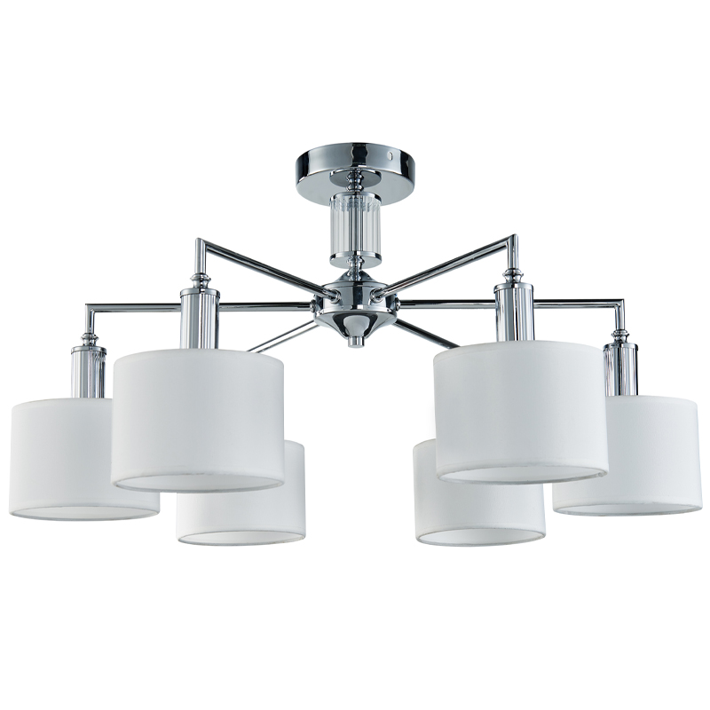 Люстра Laurent Chandelier white 65 Хром Белый Прозрачный Люстра Laurent Chandelier white 65 Хром Белый Прозрачный в Челябинске | Loft Concept
