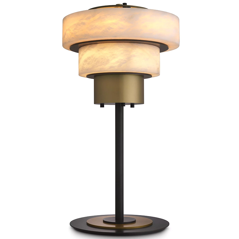 Настольная лампа Eichholtz Table Lamp Zereno Белый Латунь Черный Настольная лампа Eichholtz Table Lamp Zereno Белый Латунь Черный в Челябинске | Loft Concept