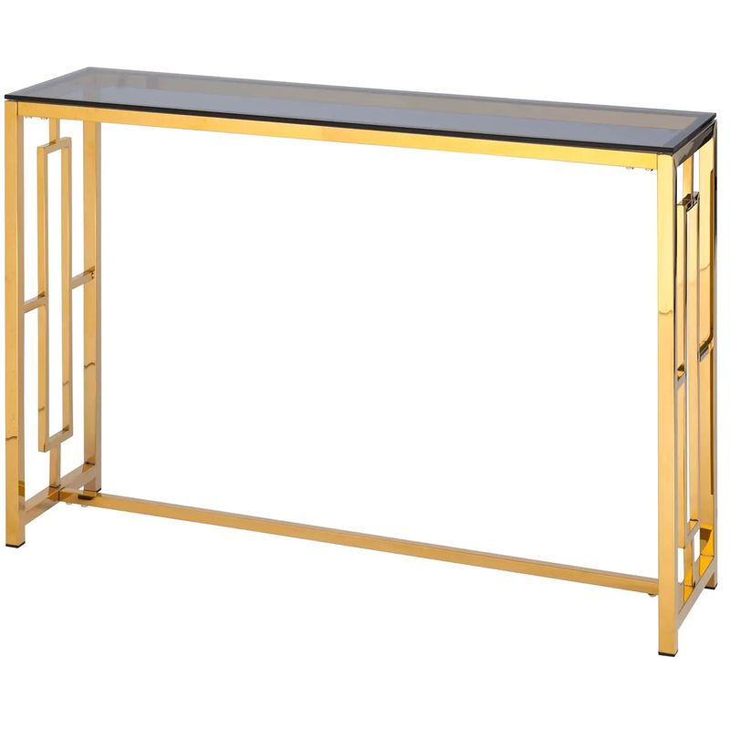 Консоль Milan Tables Gold Золотой Стекло Смок в Челябинске | Loft Concept 