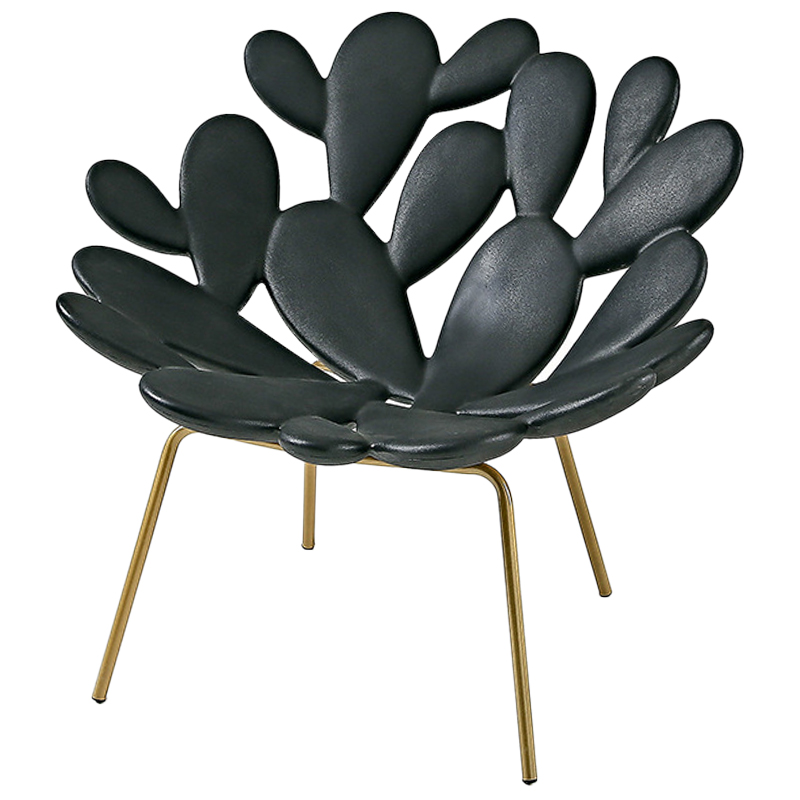 Кресло Filicudi Armchair Черный Черный Латунь Кресло Filicudi Armchair Черный Черный Латунь в Челябинске | Loft Concept