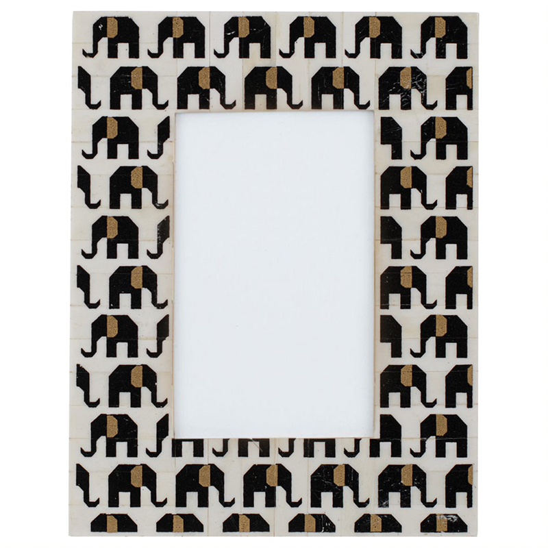Фоторамка кость Indian Elephants Bone Inlay photo frame Черно-белый в Челябинске | Loft Concept 
