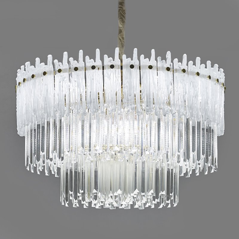 Люстра Murano Glass ICE Chandelier Золотой Белый Прозрачное Стекло Люстра Murano Glass ICE Chandelier Золотой Белый Прозрачное Стекло в Челябинске | Loft Concept