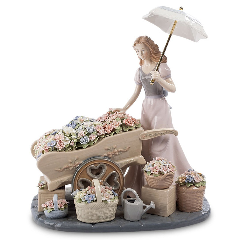 Статуэтка фарфоровая Девушка с цветами Charming Statuette Белый Розовый Серо-голубой Зеленый Бежевый Серый Статуэтка фарфоровая Девушка с цветами Charming Statuette Белый Розовый Серо-голубой Зеленый Бежевый Серый в Челябинске | Loft Concept
