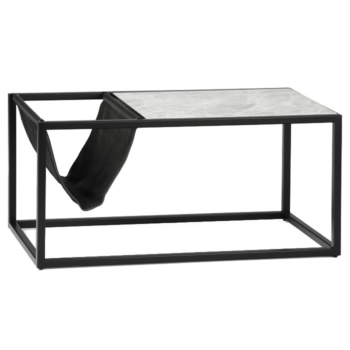 Кофейный стол Magazines Marble Серый (Gray) Черный матовый Кофейный стол Magazines Marble Серый (Gray) Черный матовый в Челябинске | Loft Concept
