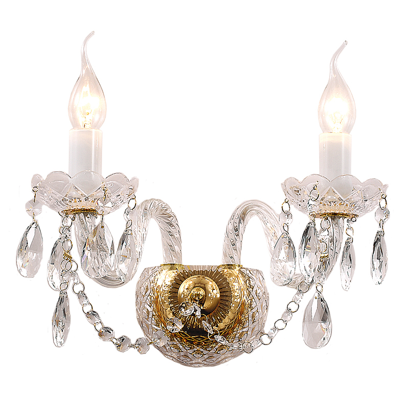 Бра Melisa Sconce Double Глянцевое золото Прозрачный Бра Melisa Sconce Double Глянцевое золото Прозрачный в Челябинске | Loft Concept