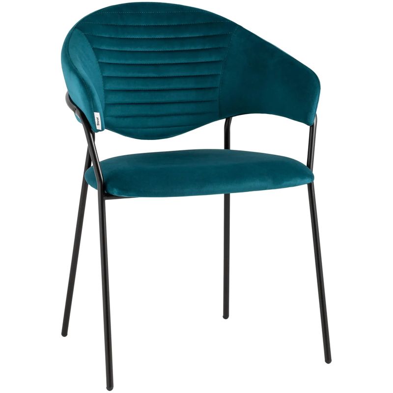 Стул Alexis Chair Сине-Зеленый Велюр Бирюзовый Черный Стул Alexis Chair Сине-Зеленый Велюр Бирюзовый Черный в Челябинске | Loft Concept
