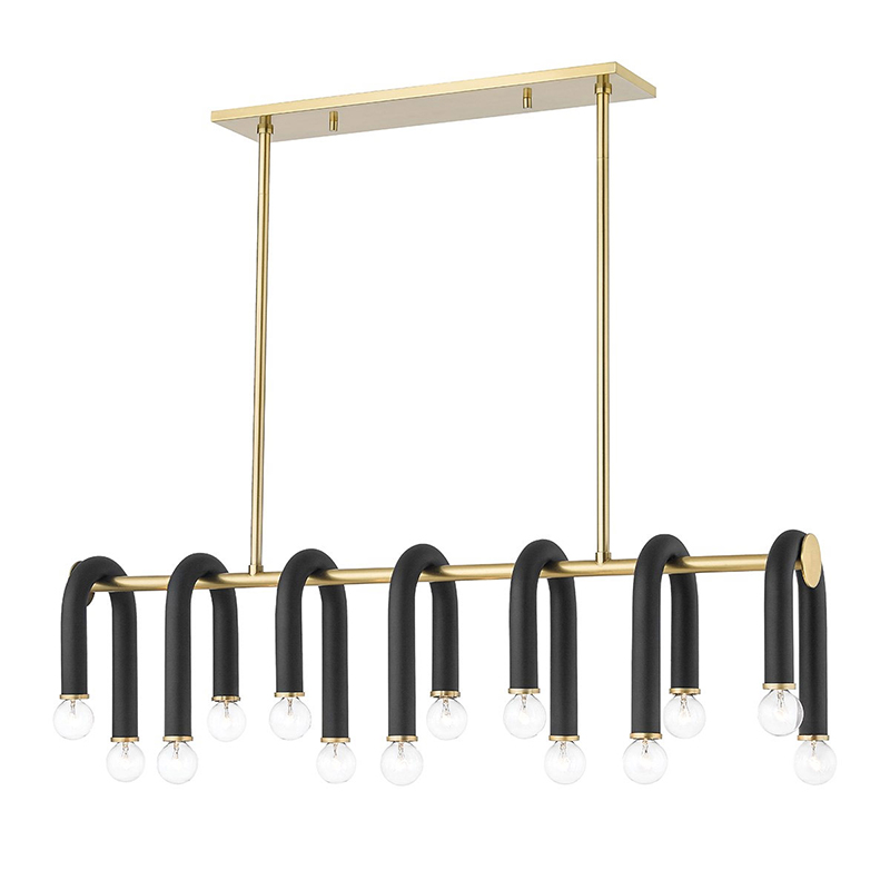 Люстра Paulson floppy chandelier gold Черный Золотой Люстра Paulson floppy chandelier gold Черный Золотой в Челябинске | Loft Concept