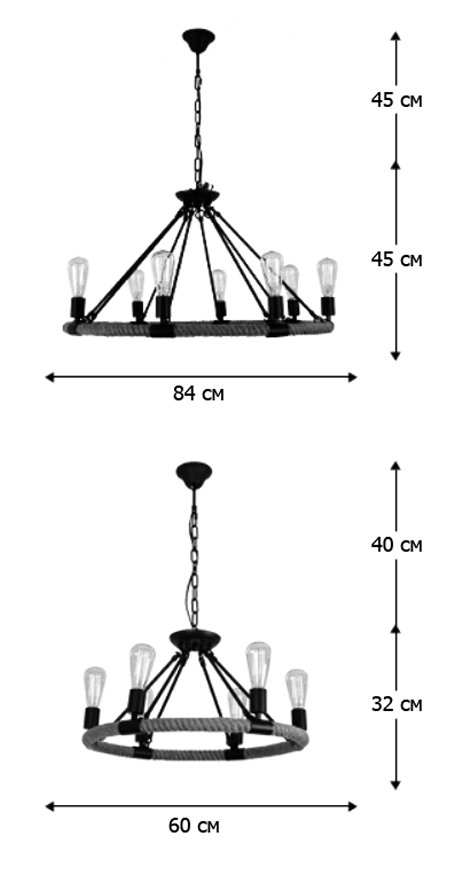 Люстра Round Tube Loft Rope Light Люстра Round Tube Loft Rope Light в Челябинске