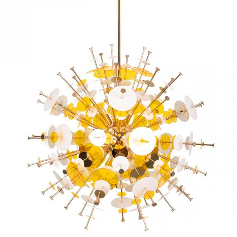 Люстра Dandelion Yellow диаметр 78 Золотой Желтый Белый Люстра Dandelion Yellow диаметр 78 Золотой Желтый Белый в Челябинске | Loft Concept