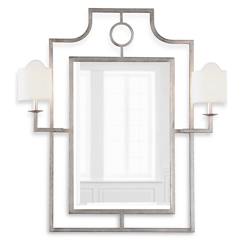 Зеркало с бра Mirror with Sconces Dairile Silver Серебряный Зеркало с бра Mirror with Sconces Dairile Silver Серебряный в Челябинске | Loft Concept