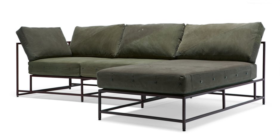 Угловой диван Olive Military Fabric Sectional sofa Угловой диван Olive Military Fabric Sectional sofa - Loft-Concept в Челябинске