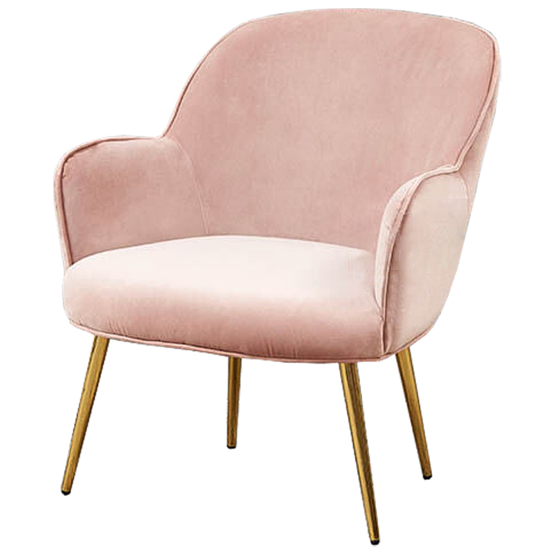 Кресло Waldeck Chair Light pink Розовый пастельный Глянцевое золото Кресло Waldeck Chair Light pink Розовый пастельный Глянцевое золото в Челябинске | Loft Concept