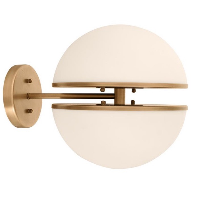 Бра Halves Sconces Белое матовое стекло Латунь Бра Halves Sconces Белое матовое стекло Латунь в Челябинске | Loft Concept