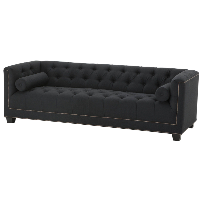 Диван Eichholtz Sofa Paolo black Черный Коричневый Диван Eichholtz Sofa Paolo black Черный Коричневый в Челябинске | Loft Concept