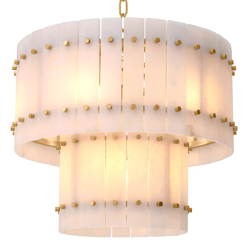 Люстра Eichholtz Chandelier Ruby S Alabaster Латунь Бежевый Белый Мрамор Bianco Люстра Eichholtz Chandelier Ruby S Alabaster Латунь Бежевый Белый Мрамор Bianco в Челябинске | Loft Concept
