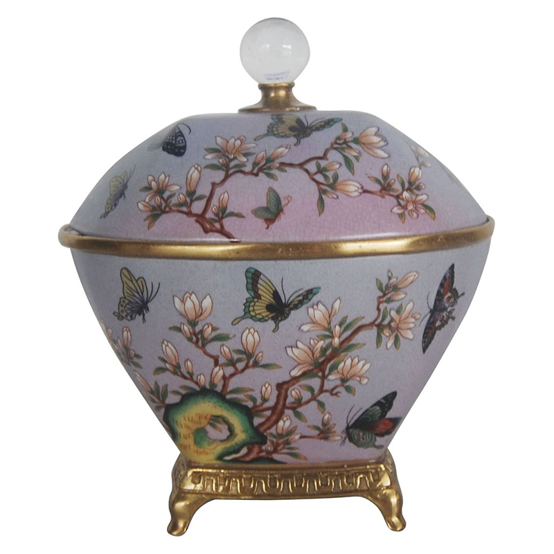 Шкатулка фарфоровая с орнаментом бабочки Butterfly Waltz Мульти Шкатулка фарфоровая с орнаментом бабочки Butterfly Waltz Мульти в Челябинске | Loft Concept