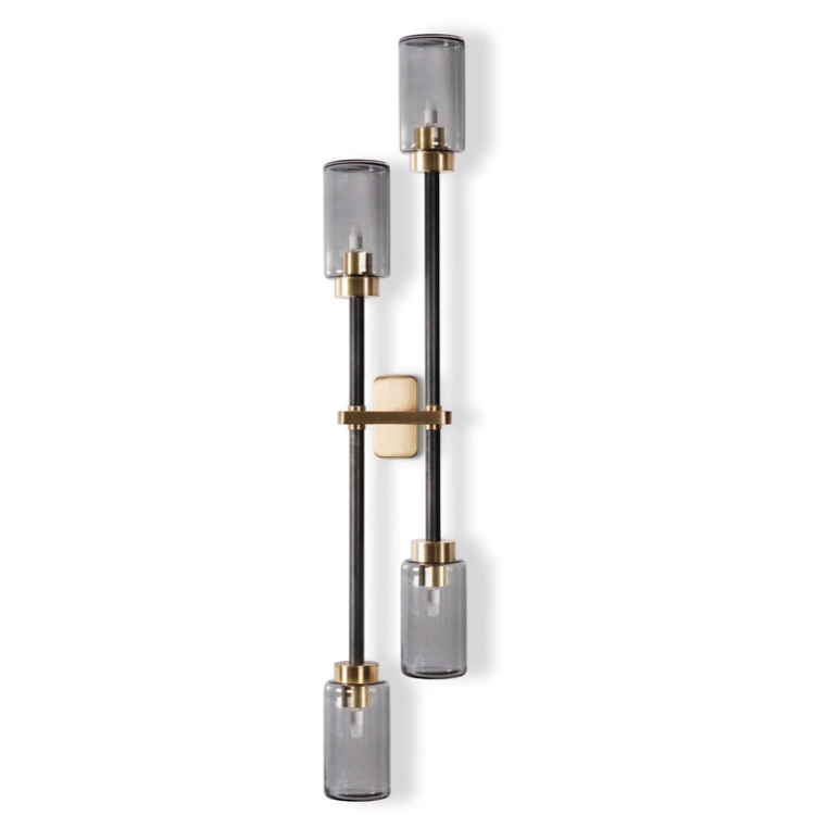 Бра Bert Frank Farol Wall Light Double Gray Черный Латунь Серый (Gray) Бра Bert Frank Farol Wall Light Double Gray Черный Латунь Серый (Gray) в Челябинске | Loft Concept