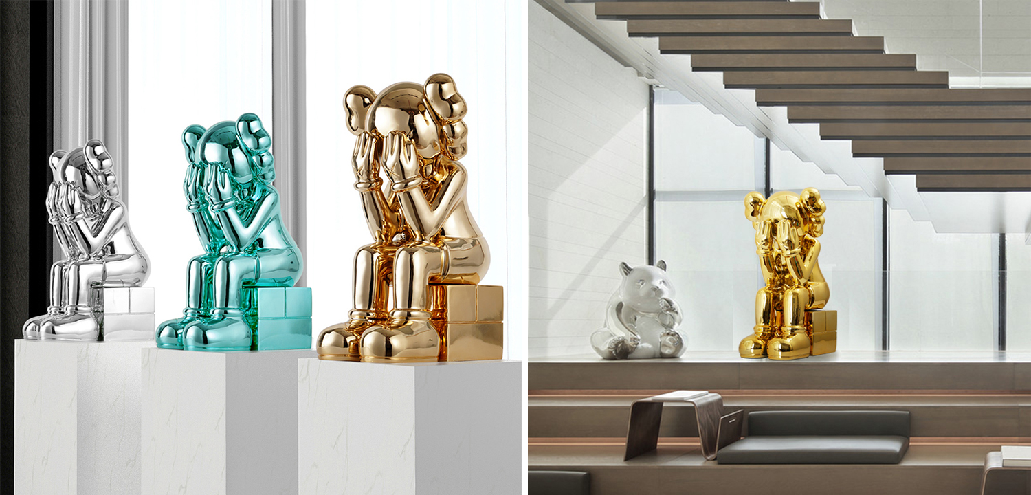 Статуэтка KAWS Passing Through Gold - фото