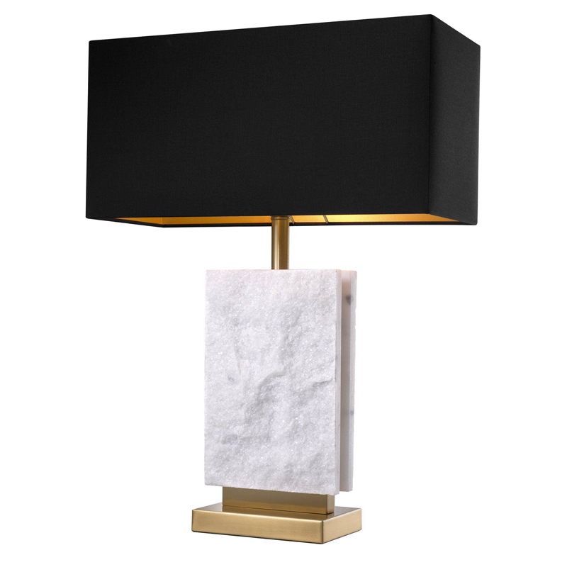 Настольная лампа Eichholtz Table Lamp Charleston Латунь Античная полированная Белый Черный Настольная лампа Eichholtz Table Lamp Charleston Латунь Античная полированная Белый Черный в Челябинске | Loft Concept