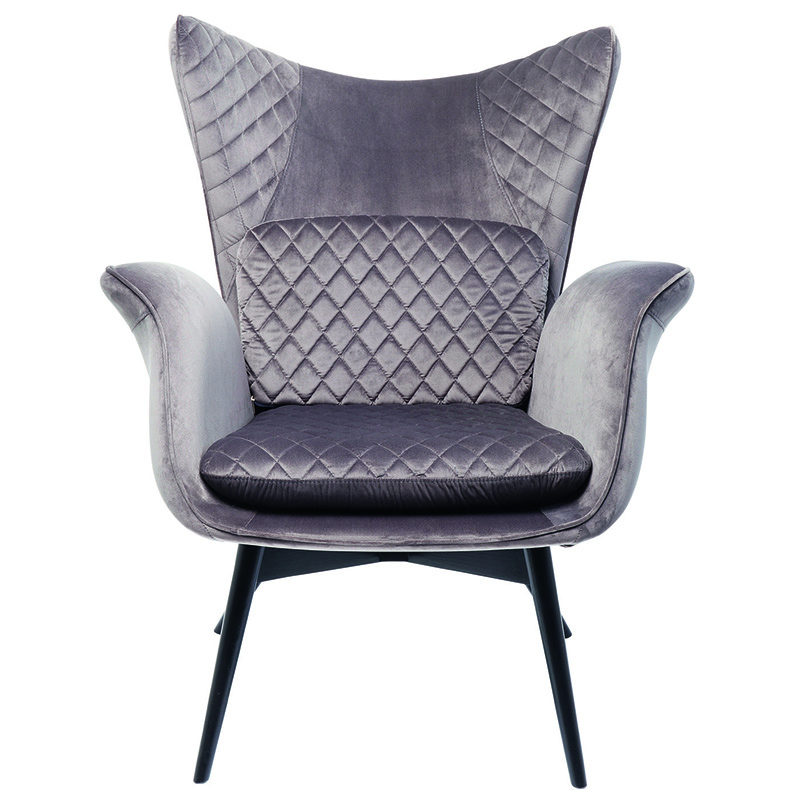 Кресло Gray Velvet Throne Серый Кресло Gray Velvet Throne Серый в Челябинске | Loft Concept