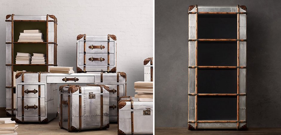 RH Richards Polished Aluminum Shelving Bookcase RH Richards Polished Aluminum Shelving Bookcase - Loft-Concept в Челябинске