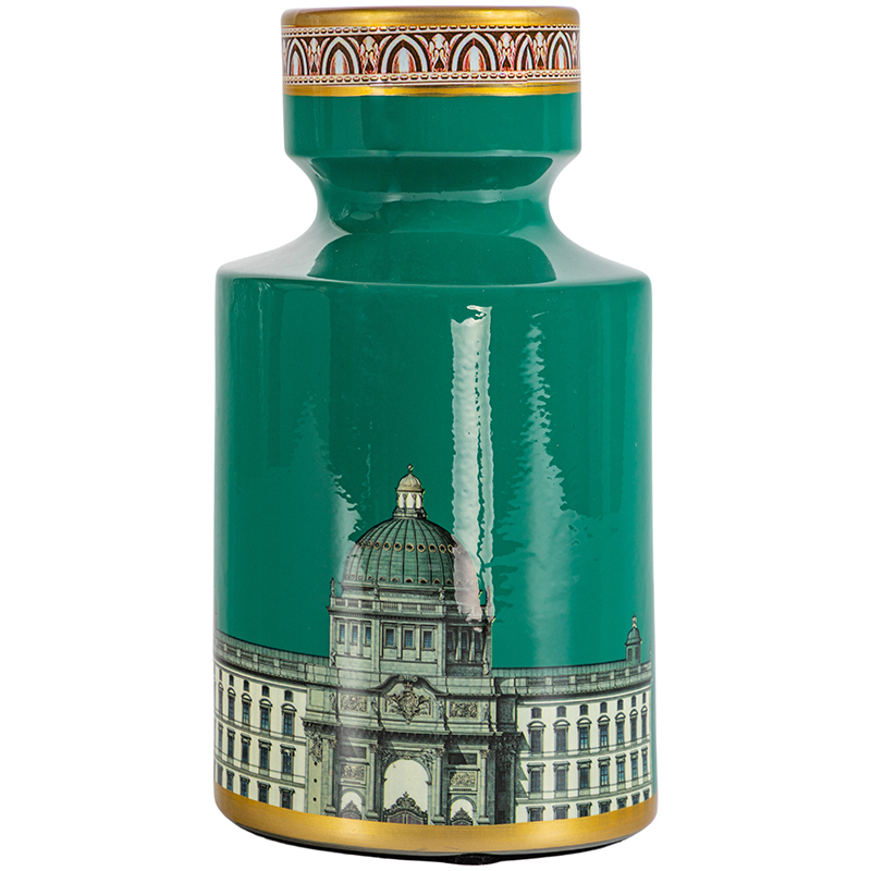 Ваза Old Town Green Vase Зеленый Золотой Ваза Old Town Green Vase Зеленый Золотой в Челябинске | Loft Concept
