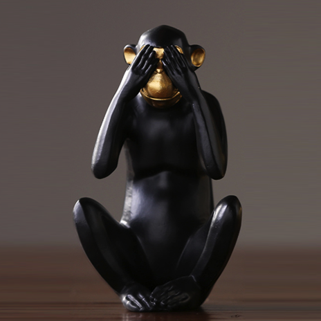 Статуэтка Monkey dont see Черный Статуэтка Monkey dont see Черный в Челябинске | Loft Concept