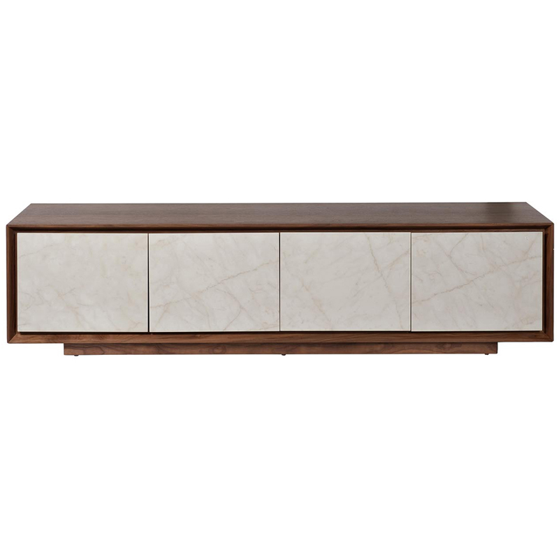 TV-тумба с керамическим фасадом Chavez TV Stand Орех Бежевый TV-тумба с керамическим фасадом Chavez TV Stand Орех Бежевый в Челябинске | Loft Concept