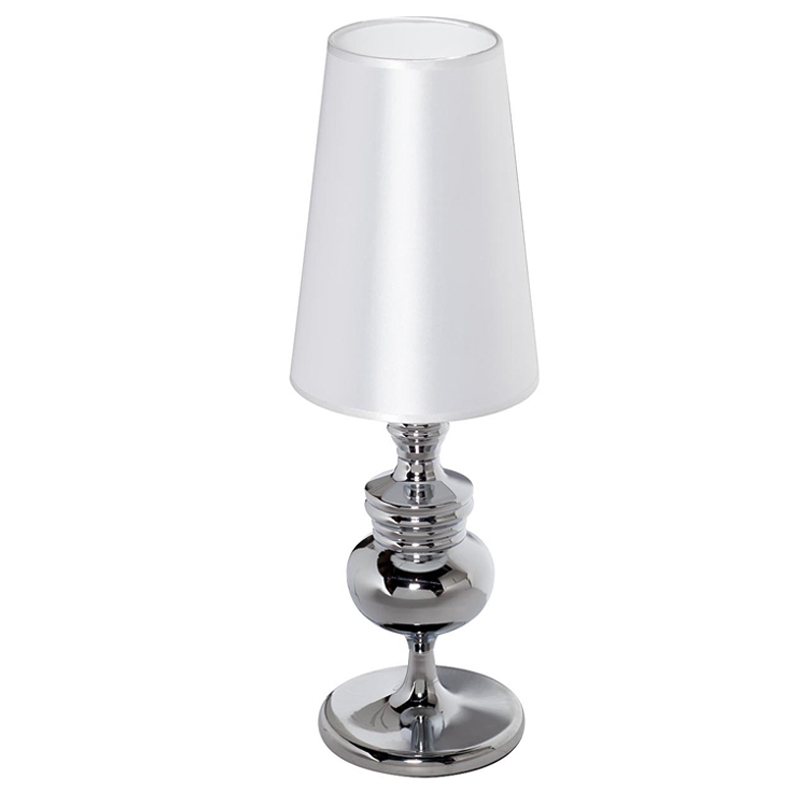Настольная лампа Brumley Table Lamp Хром Белый Настольная лампа Brumley Table Lamp Хром Белый в Челябинске | Loft Concept