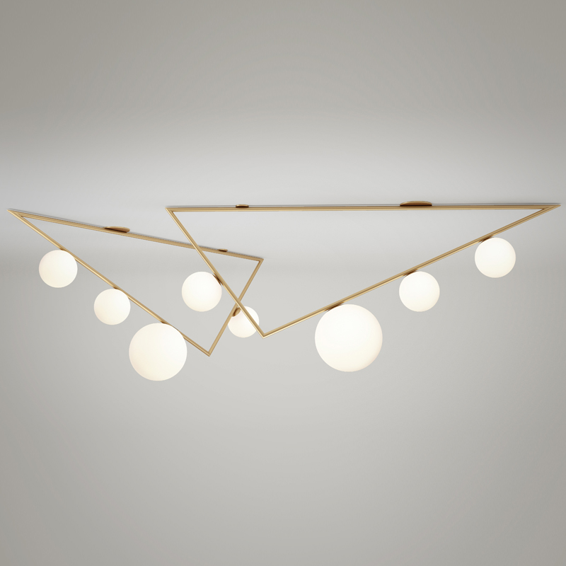 Потолочный светильник Atelier Areti Girlande Ceiling Triangle Золотой Белый в Челябинске | Loft Concept 