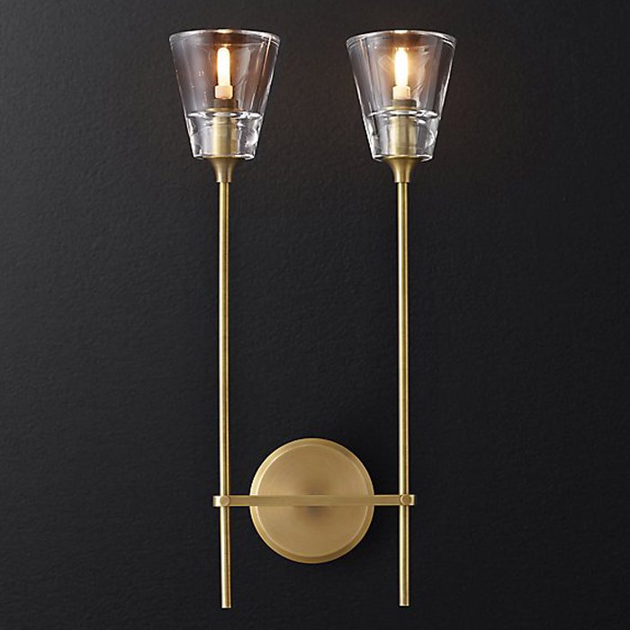 Бра RH Torche De Verre Double wall lamp Латунь Бра RH Torche De Verre Double wall lamp Латунь в Челябинске | Loft Concept
