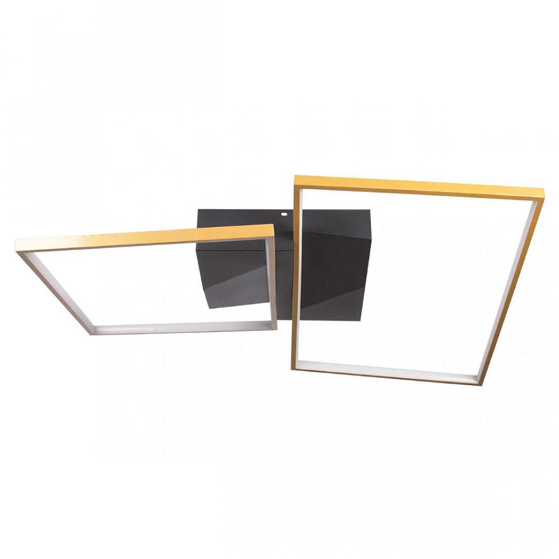 Потолочный светильник Black square and rectangle Gold Черный Золотой Потолочный светильник Black square and rectangle Gold Черный Золотой в Челябинске | Loft Concept