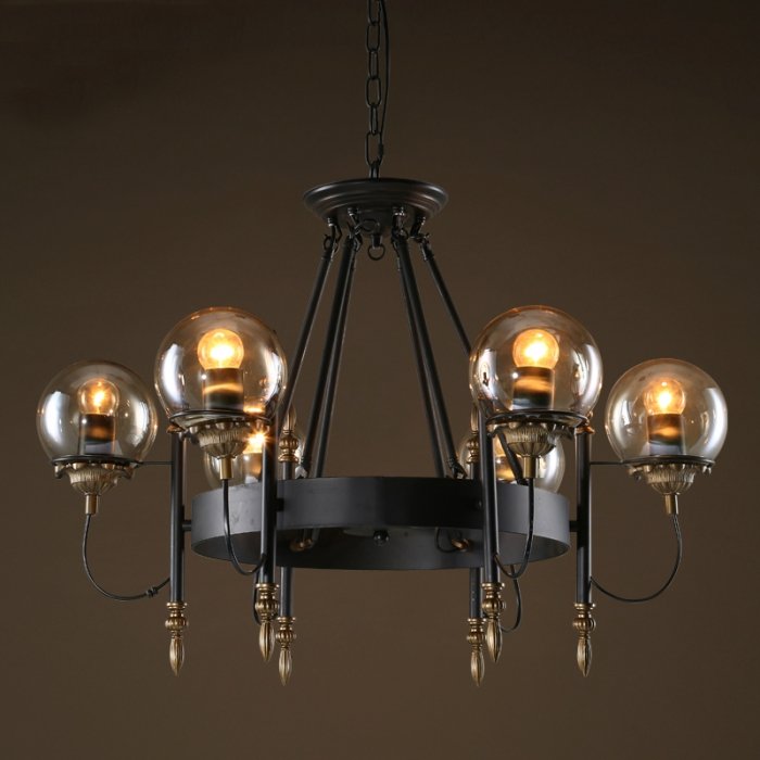 Люстра Globe Trenger Chandelier 6 Черный Люстра Globe Trenger Chandelier 6 Черный в Челябинске | Loft Concept