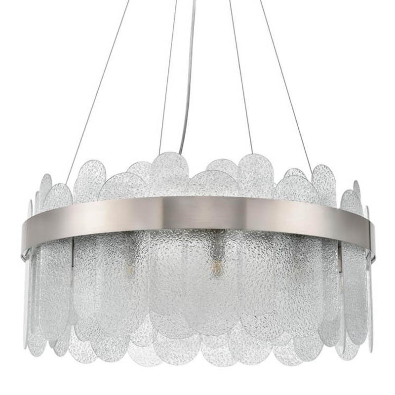 Люстра Decorative Oval Plates 60 Прозрачный (Transparent) Никель Сатин в Челябинске | Loft Concept 