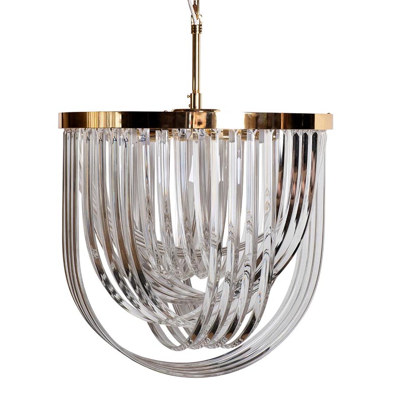 Люстра Retro FROZEN GLASS Chandelier gold Глянцевое золото Люстра Retro FROZEN GLASS Chandelier gold Глянцевое золото в Челябинске | Loft Concept
